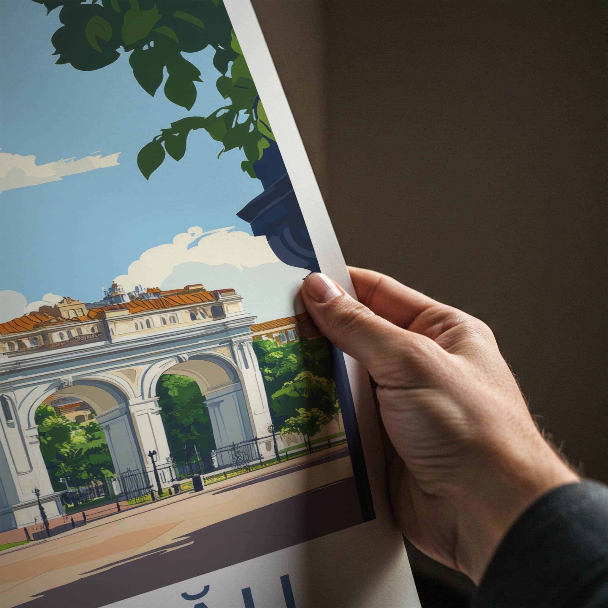 Chisinau Poster - Moldova Travel Art - Triumphal Arch Dome Home Decor