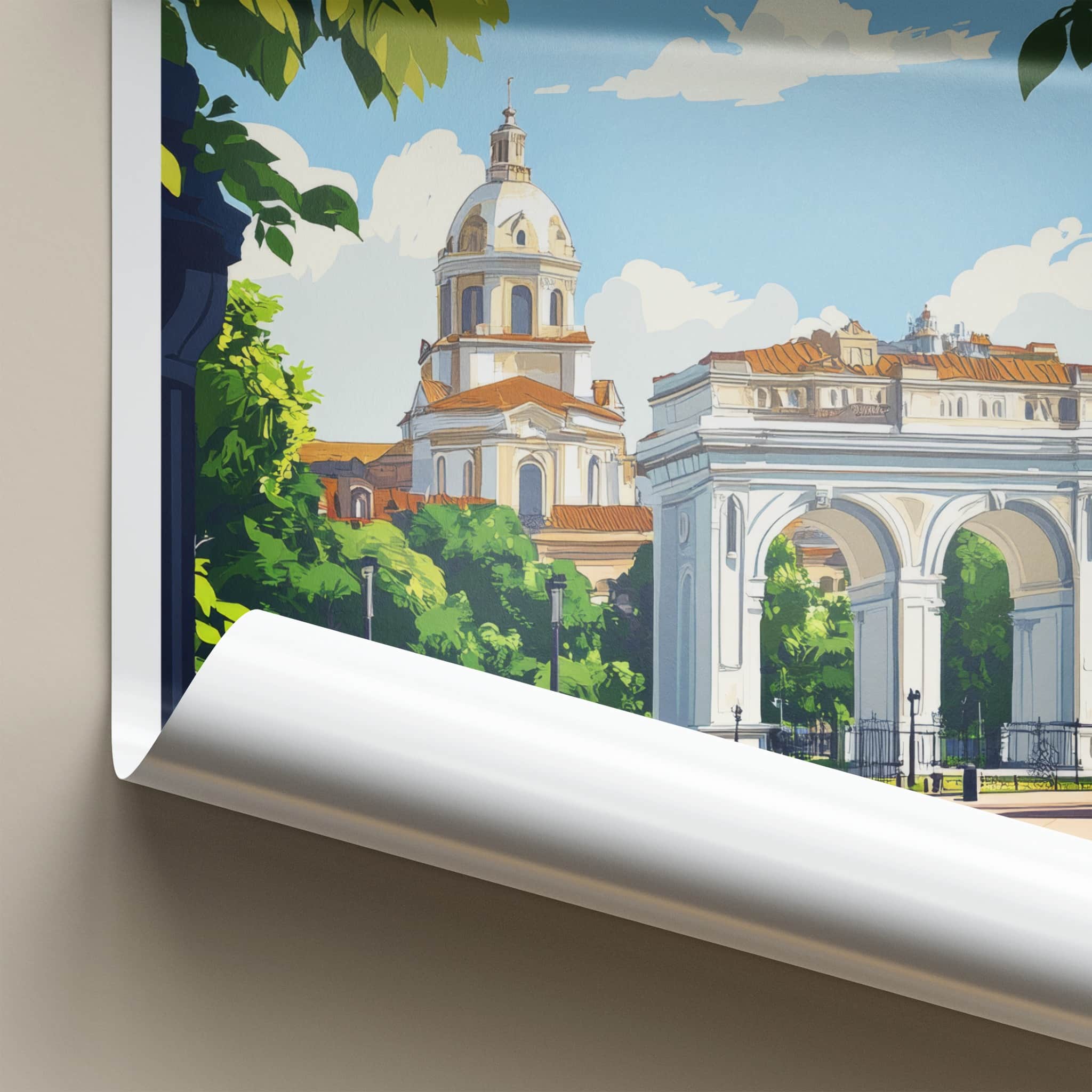 Chisinau Poster - Moldova Travel Art - Triumphal Arch Dome Home Decor