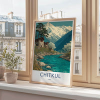 Chitkul Poster - India Scenic Art - Himachal Himalayan River Wall Decor