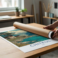 Chitkul Poster - India Scenic Art - Himachal Himalayan River Wall Decor