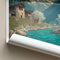 Chitkul Poster - India Scenic Art - Himachal Himalayan River Wall Decor