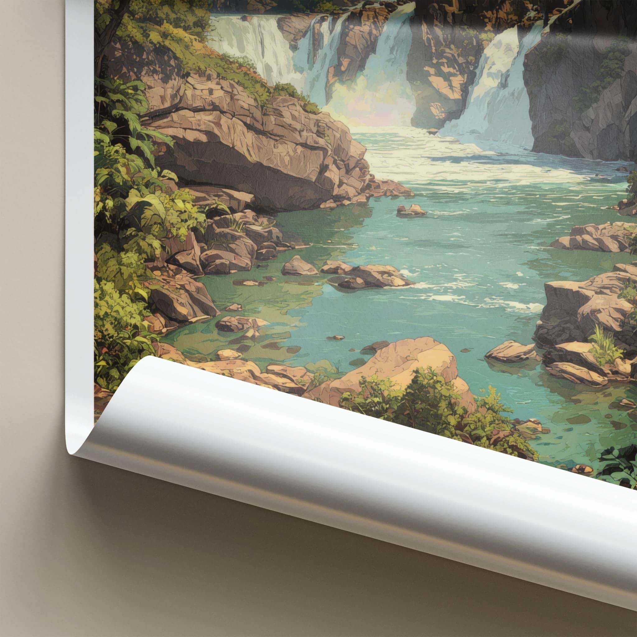 Chitrakote Falls Poster - India Travel Art - Chhattisgarh River Falls Home Decor