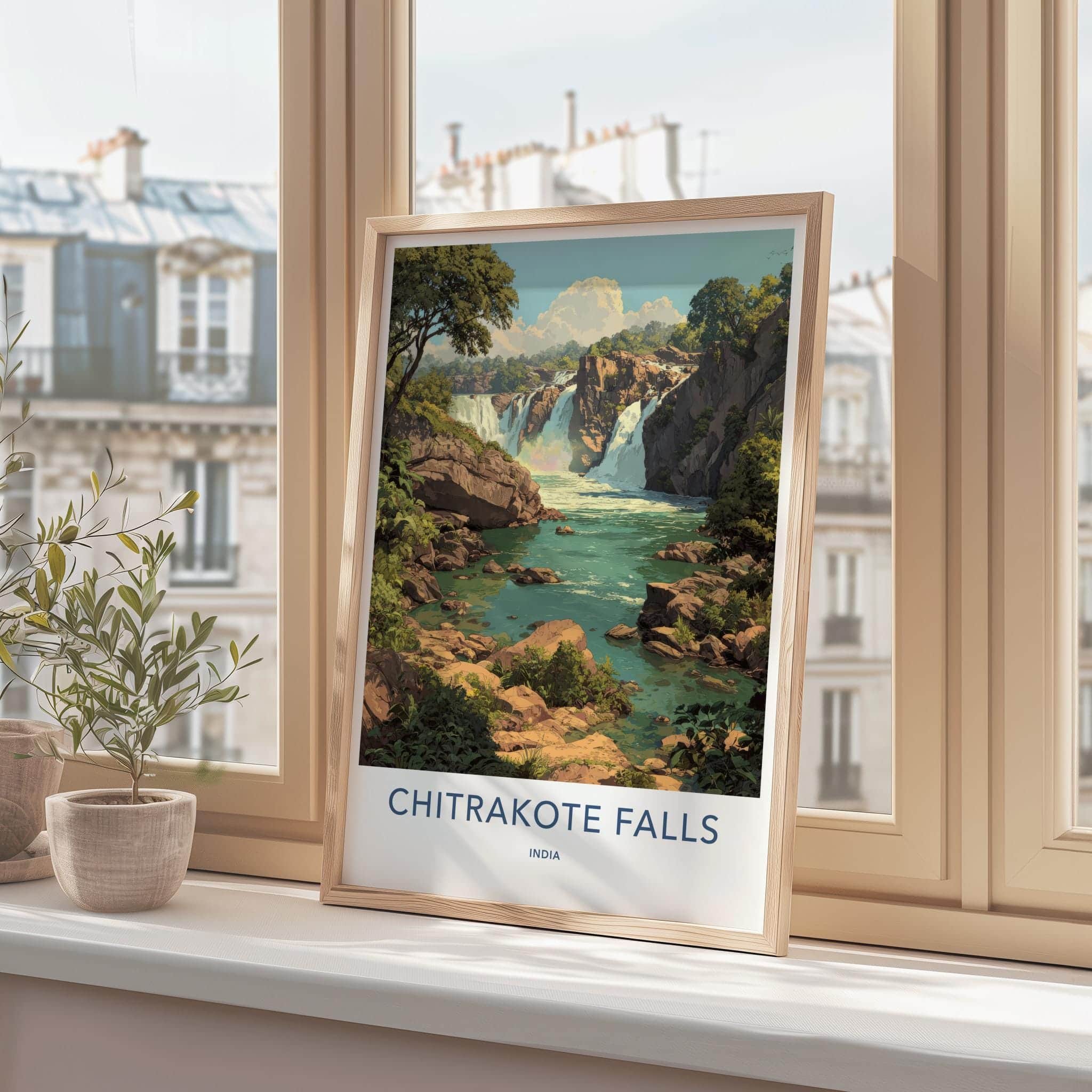 Chitrakote Falls Poster - India Travel Art - Chhattisgarh River Falls Home Decor