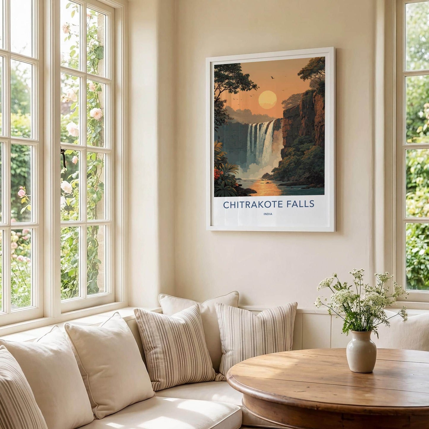 Chitrakote Falls Poster - India Wall Art - Chhattisgarh Lush Jungle Falls Gift