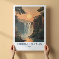 Chitrakote Falls Poster - India Wall Art - Chhattisgarh Lush Jungle Falls Gift