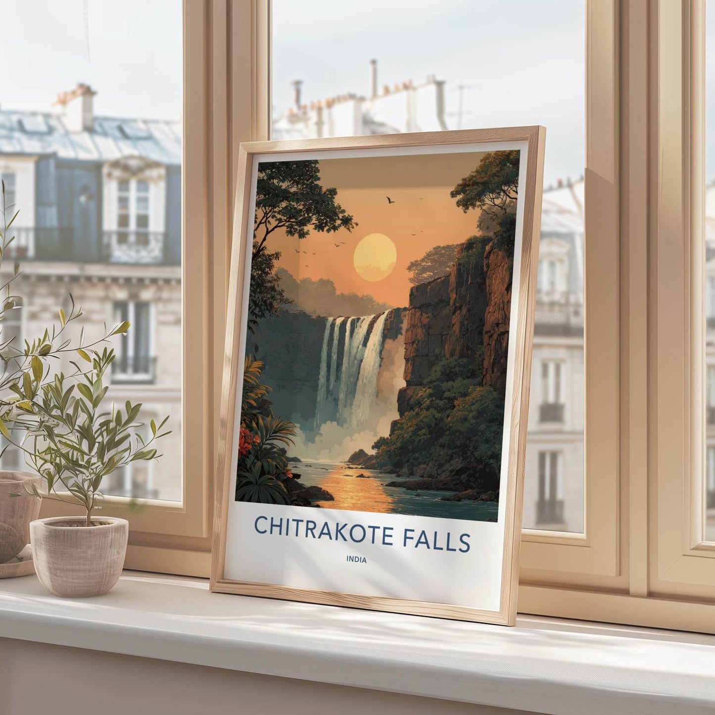 Chitrakote Falls Poster - India Wall Art - Chhattisgarh Lush Jungle Falls Gift