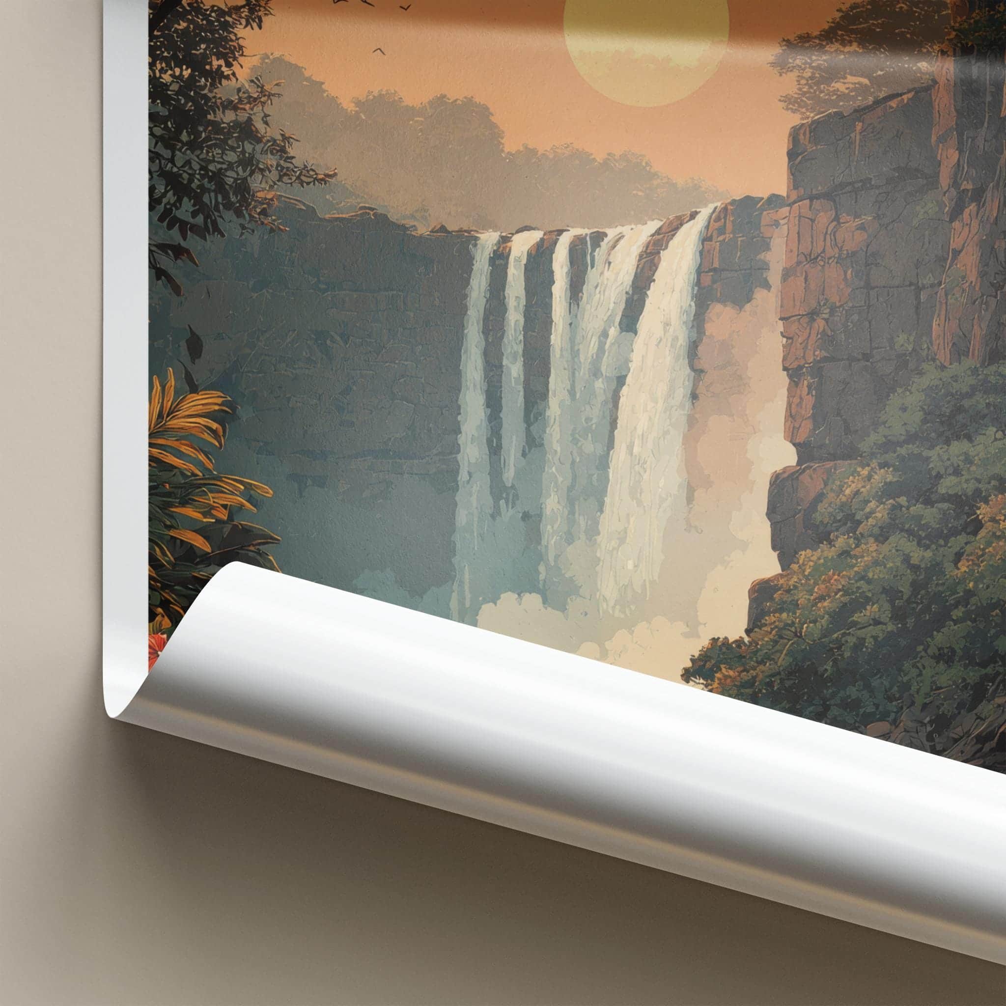 Chitrakote Falls Poster - India Wall Art - Chhattisgarh Lush Jungle Falls Gift