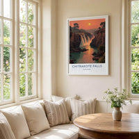 Chitrakote Falls Poster - India Wall Art - Chhattisgarh Majestic river falls Gift