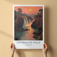 Chitrakote Falls Poster - India Wall Art - Chhattisgarh Majestic river falls Gift