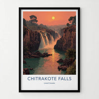 Chitrakote Falls Poster - India Wall Art - Chhattisgarh Majestic river falls Gift