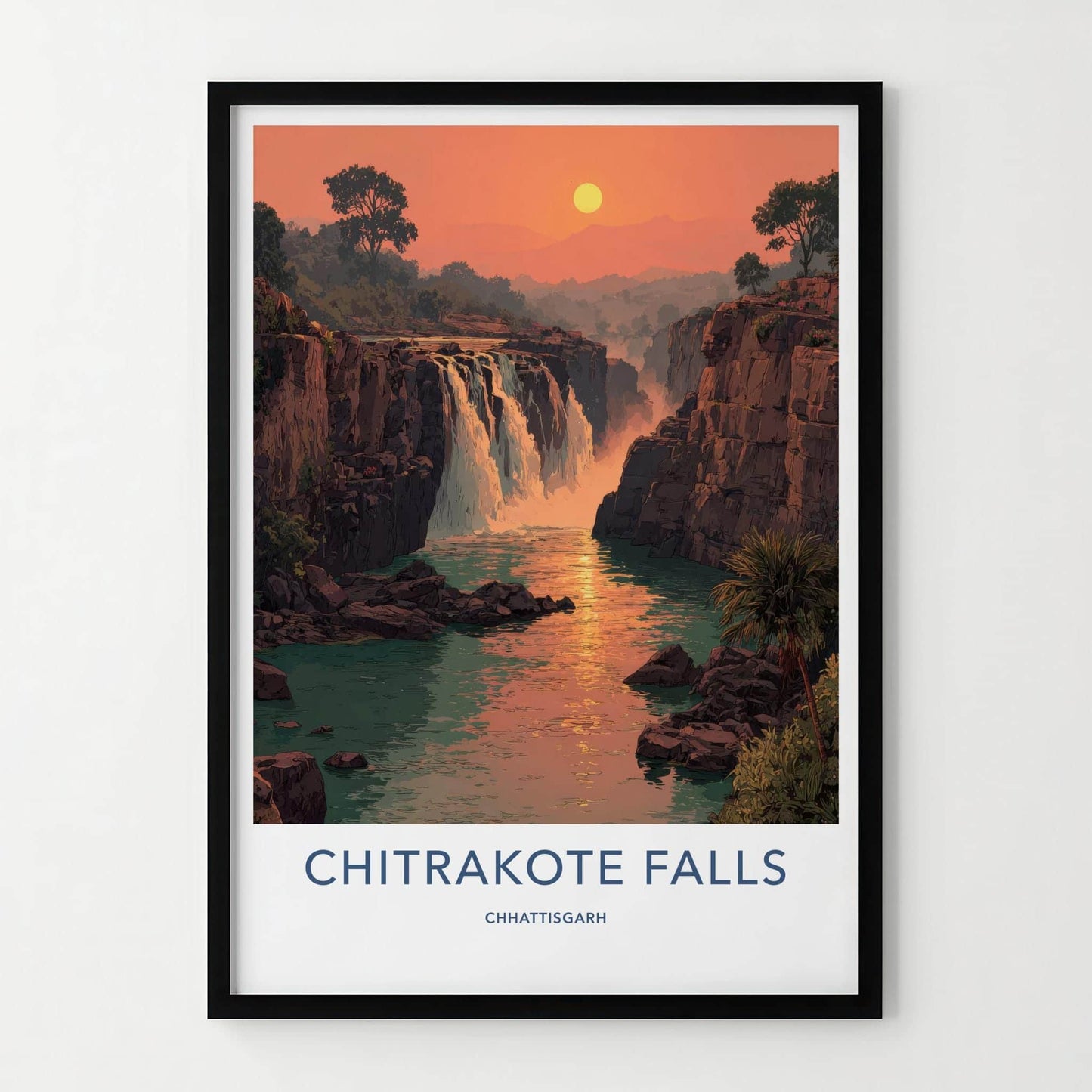 Chitrakote Falls Poster - India Wall Art - Chhattisgarh Majestic river falls Gift