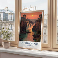 Chitrakote Falls Poster - India Wall Art - Chhattisgarh Majestic river falls Gift