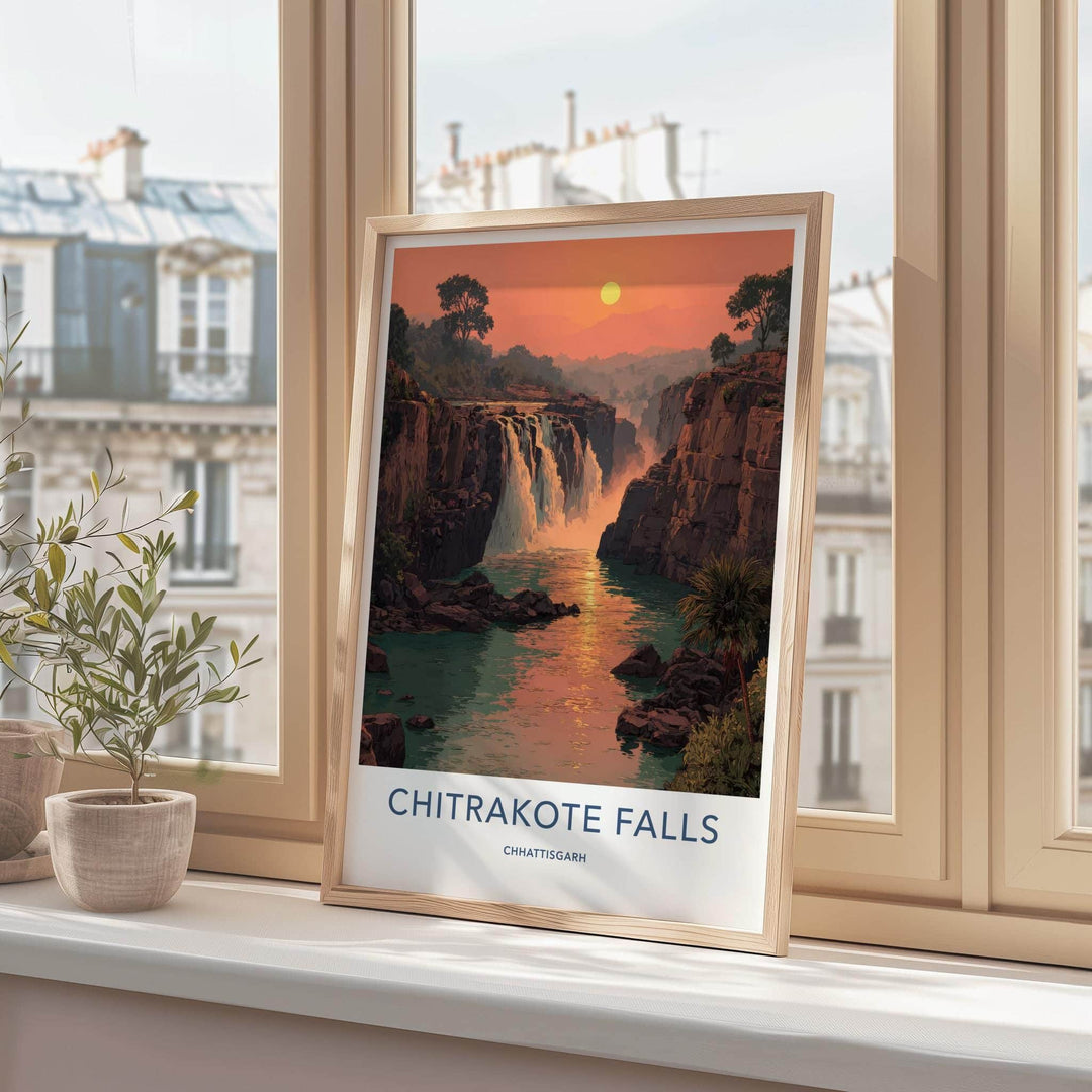 Chitrakote Falls Poster - India Wall Art - Chhattisgarh Majestic river falls Gift