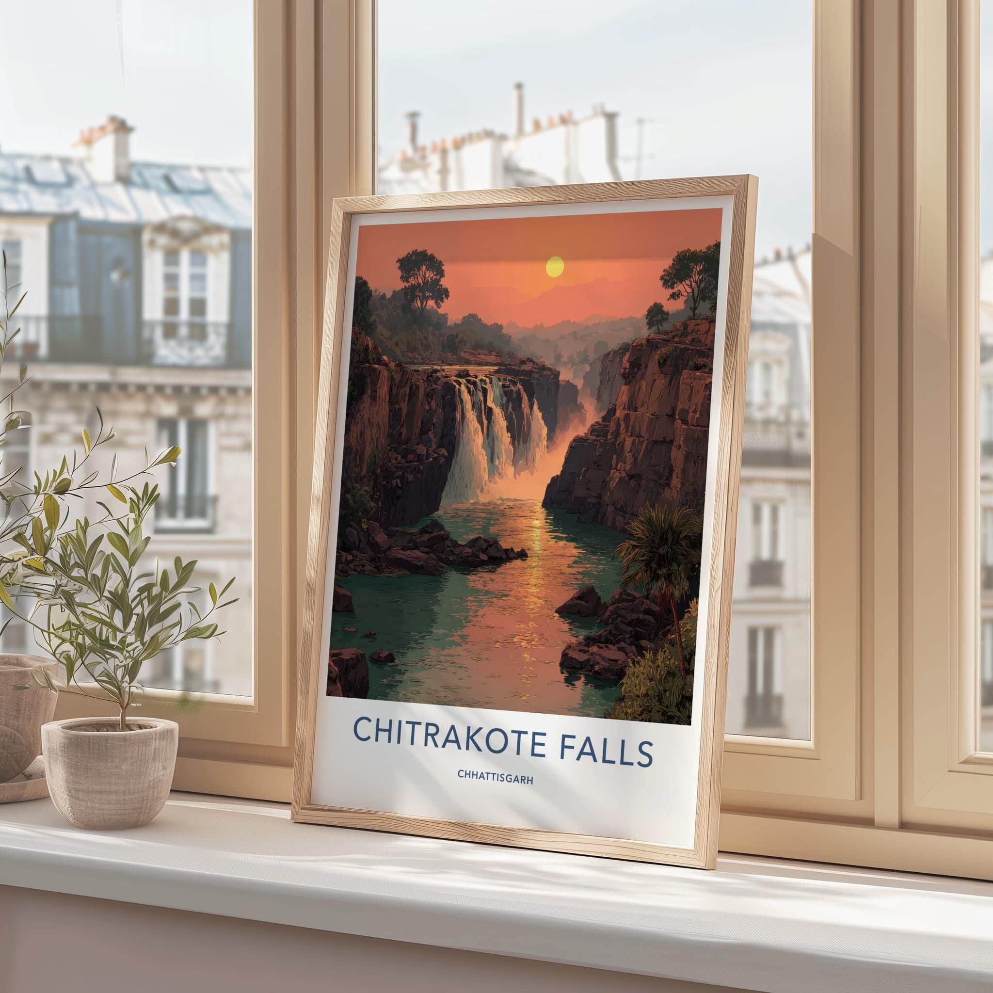 Chitrakote Falls Poster - India Wall Art - Chhattisgarh Majestic river falls Gift
