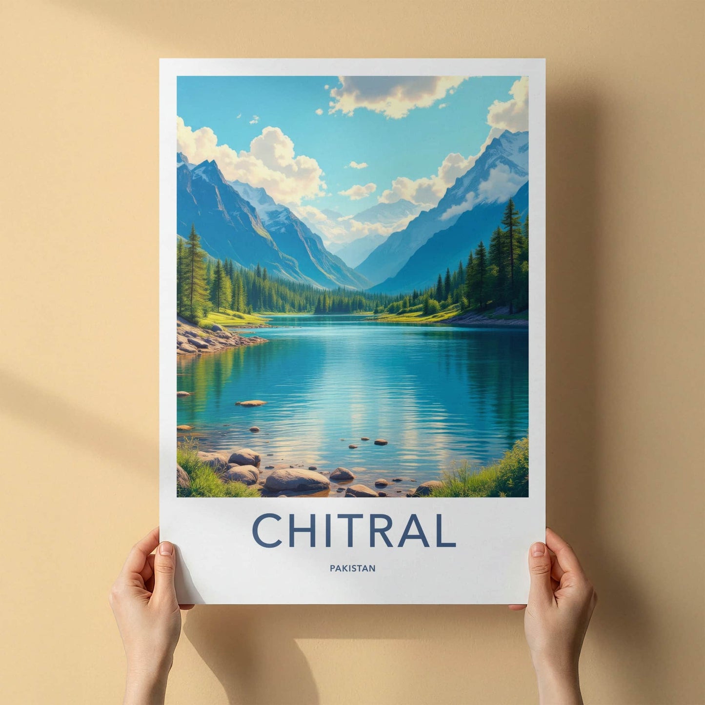 Chitral Poster - Pakistan Travel Art - Mountain Lake View Home Decor