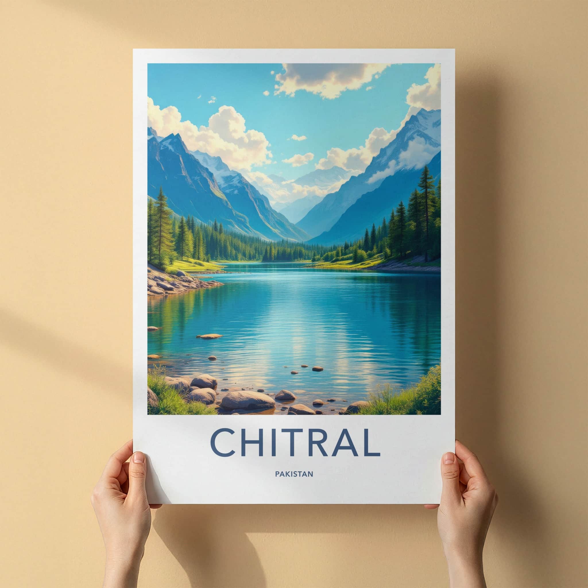 Chitral Poster - Pakistan Travel Art - Mountain Lake View Home Decor