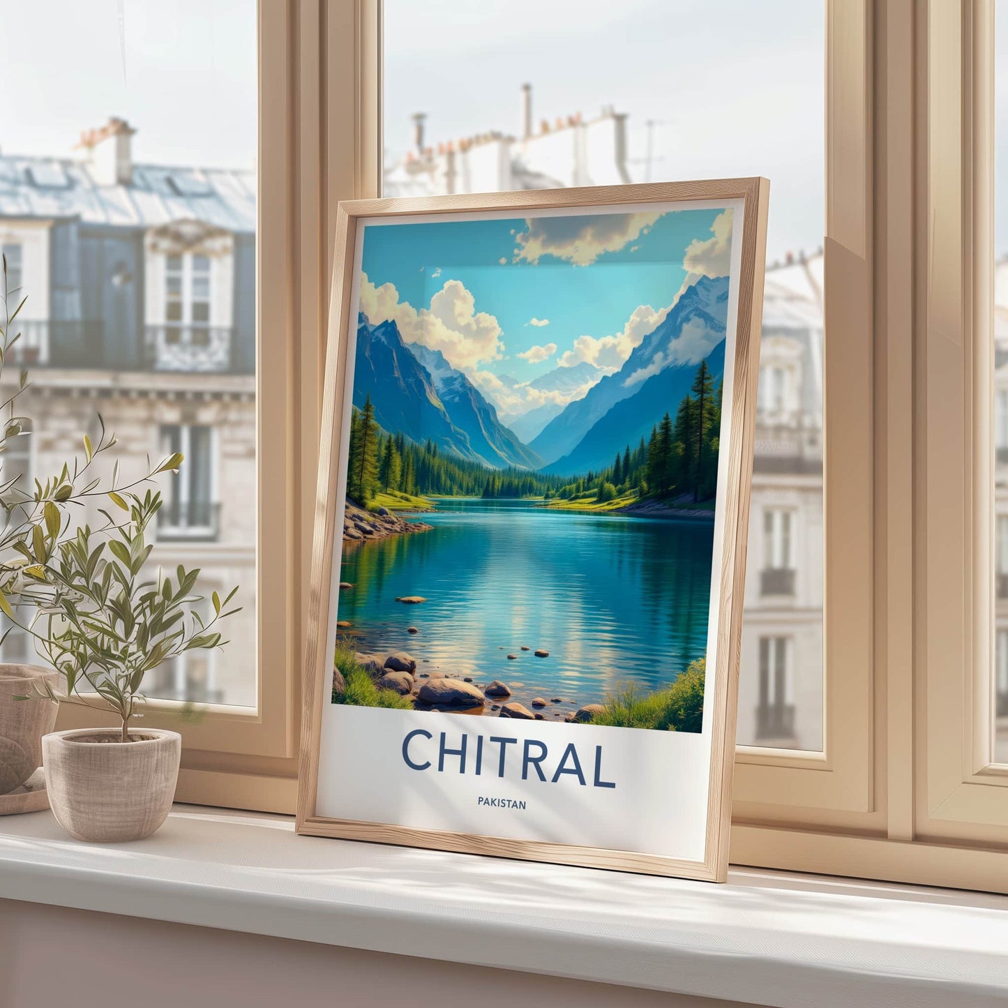 Chitral Poster - Pakistan Travel Art - Mountain Lake View Home Decor