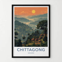 Chittagong Poster - Bangladesh Travel Art - Misty Tropical Village Wall Decor
