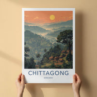 Chittagong Poster - Bangladesh Travel Art - Misty Tropical Village Wall Decor