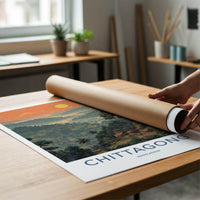 Chittagong Poster - Bangladesh Travel Art - Misty Tropical Village Wall Decor