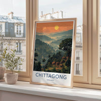 Chittagong Poster - Bangladesh Travel Art - Misty Tropical Village Wall Decor