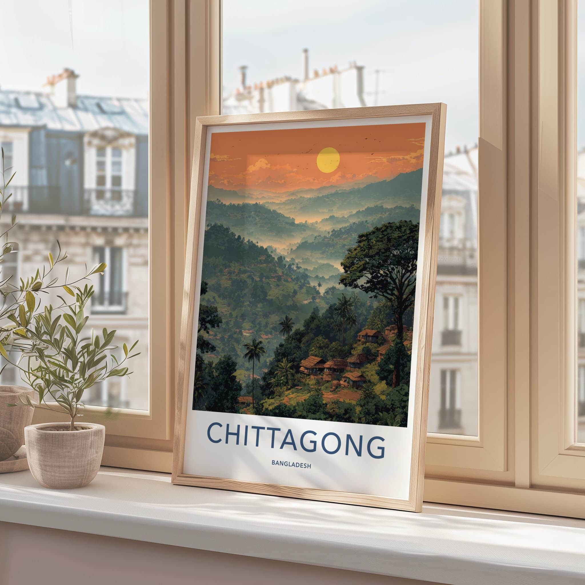 Chittagong Poster - Bangladesh Travel Art - Misty Tropical Village Wall Decor