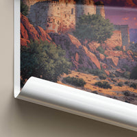 Chittorgarh Fort Poster - India Wall Art - Rajasthan Red sky fort Gift