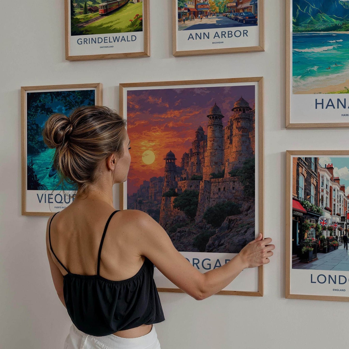Chittorgarh Poster - India Travel Art - Rajasthan Sunset Citadel Wall Decor