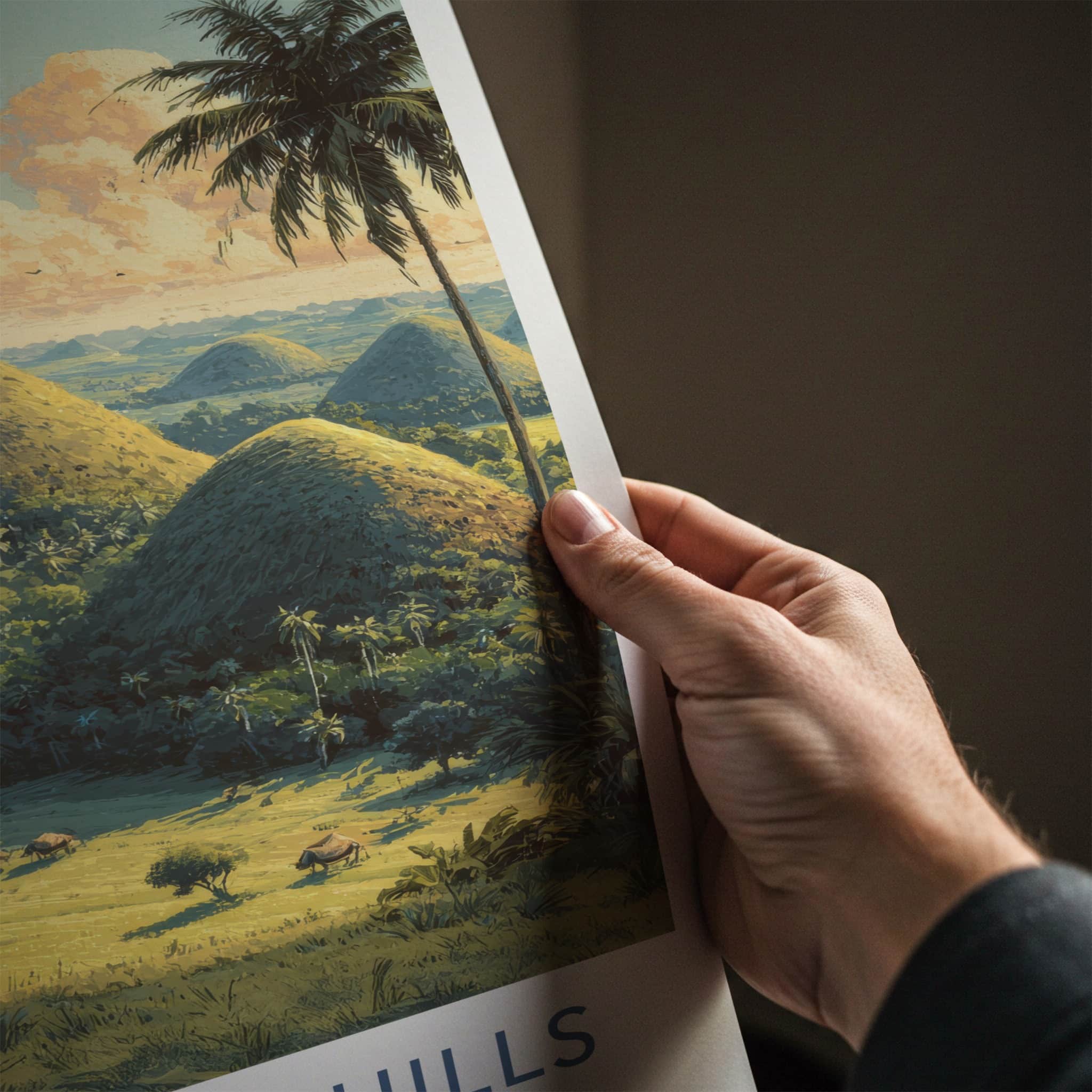 Chocolate Hills Poster Philippines Rolling Green Hills Home Art