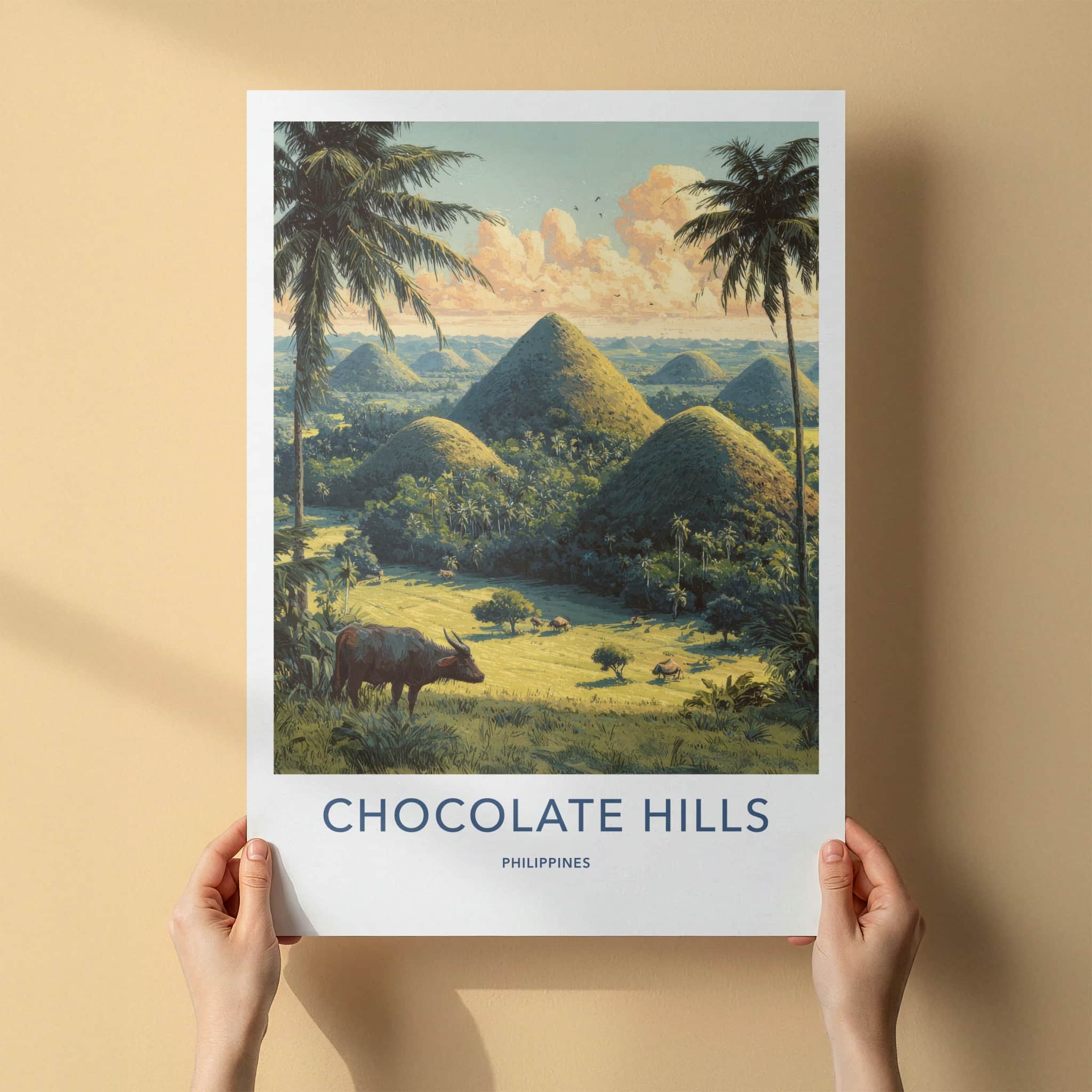 Chocolate Hills Poster Philippines Rolling Green Hills Home Art