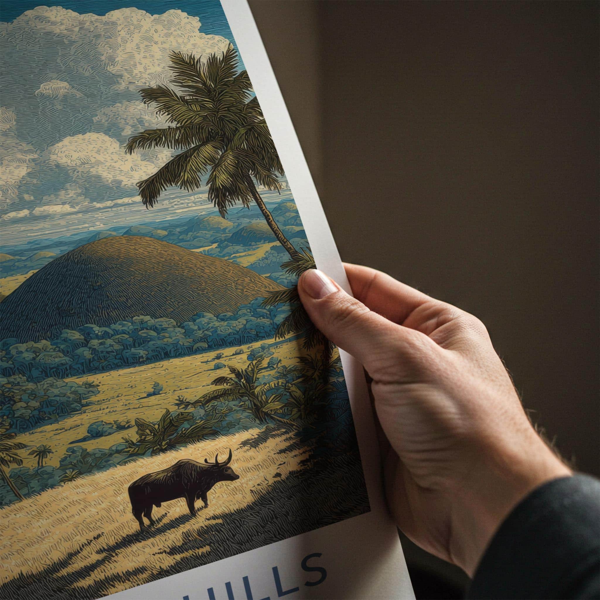 Chocolate Hills Poster - Philippines Travel Art - Hillscape Buffalo Wall Decor