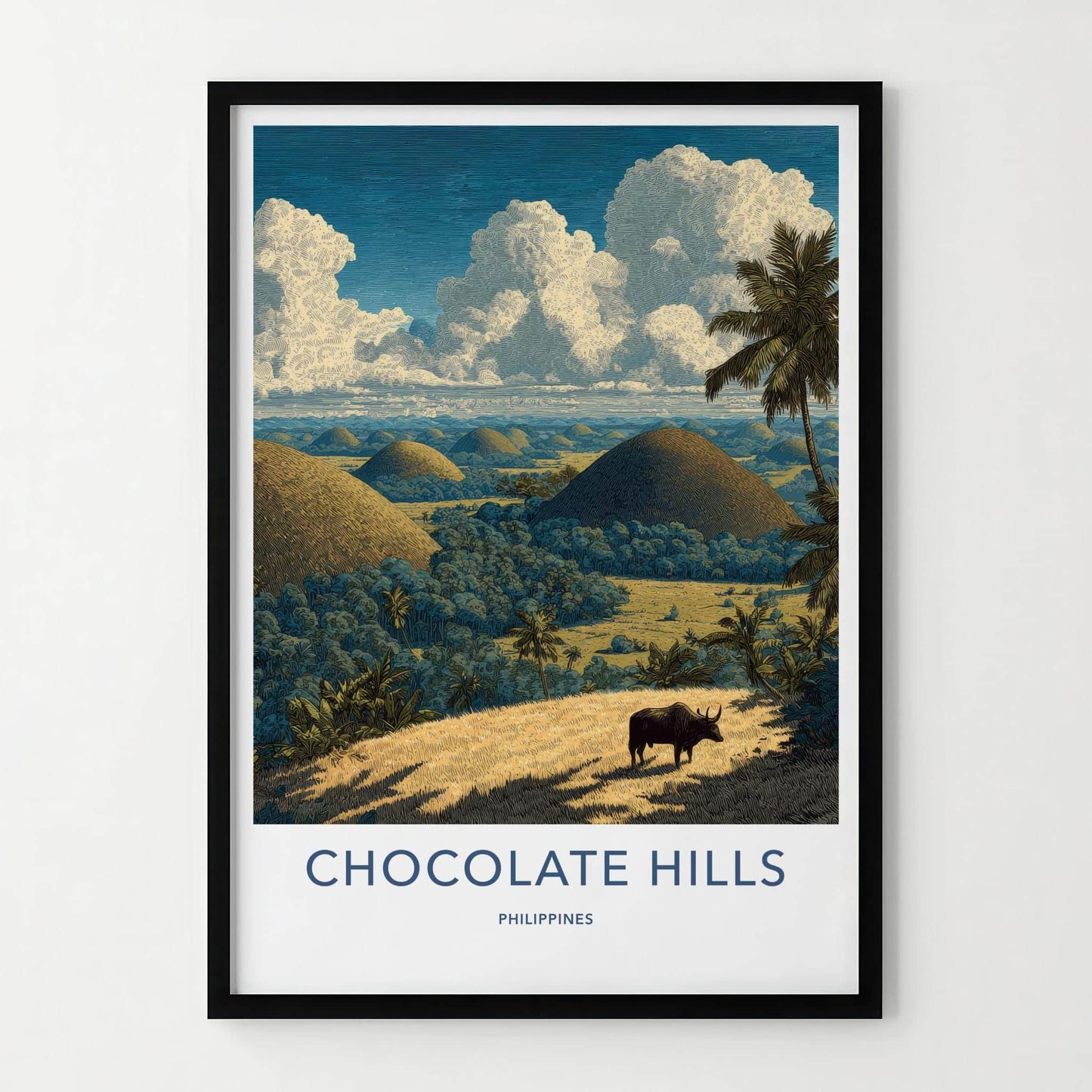 Chocolate Hills Poster - Philippines Travel Art - Hillscape Buffalo Wall Decor