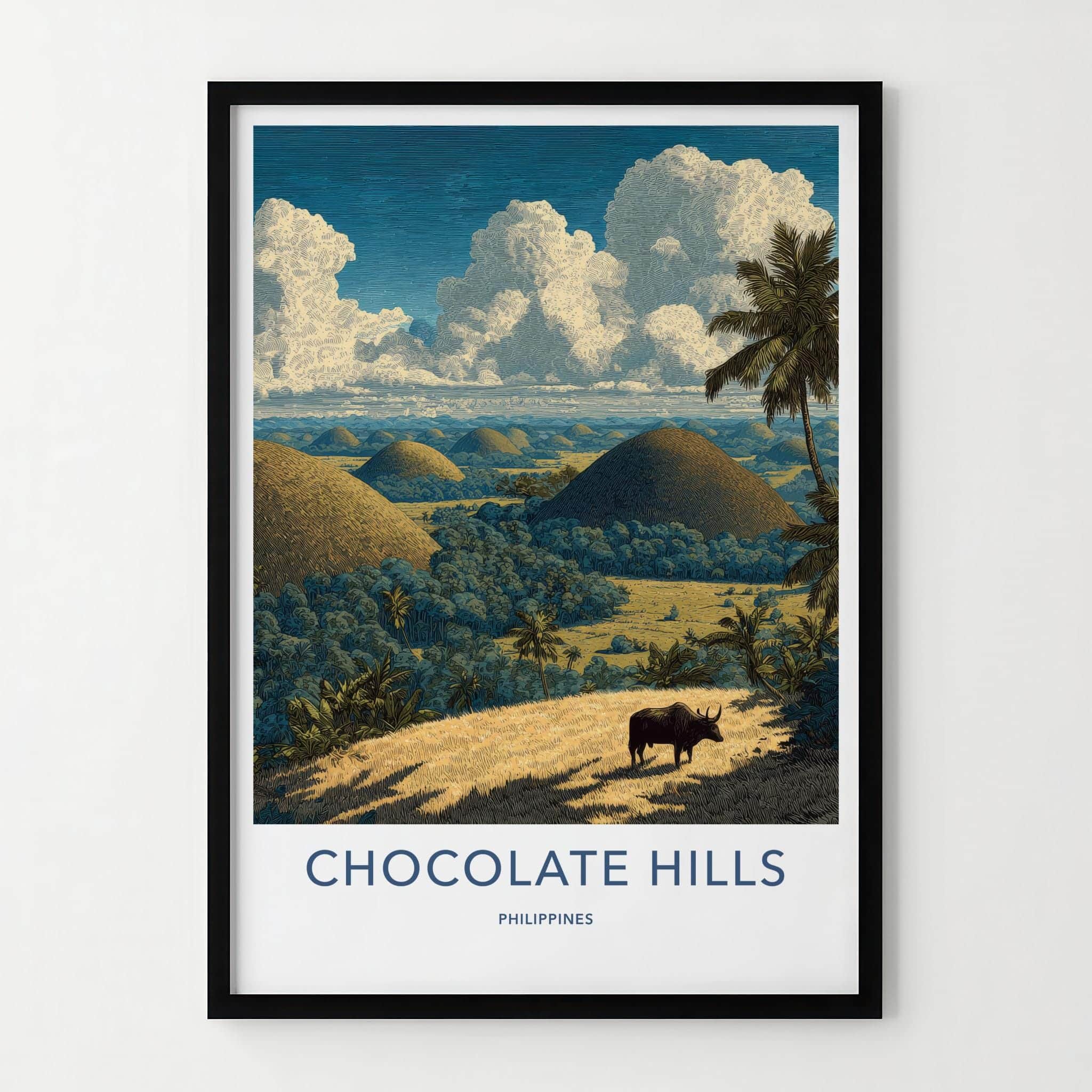 Chocolate Hills Poster - Philippines Travel Art - Hillscape Buffalo Wall Decor