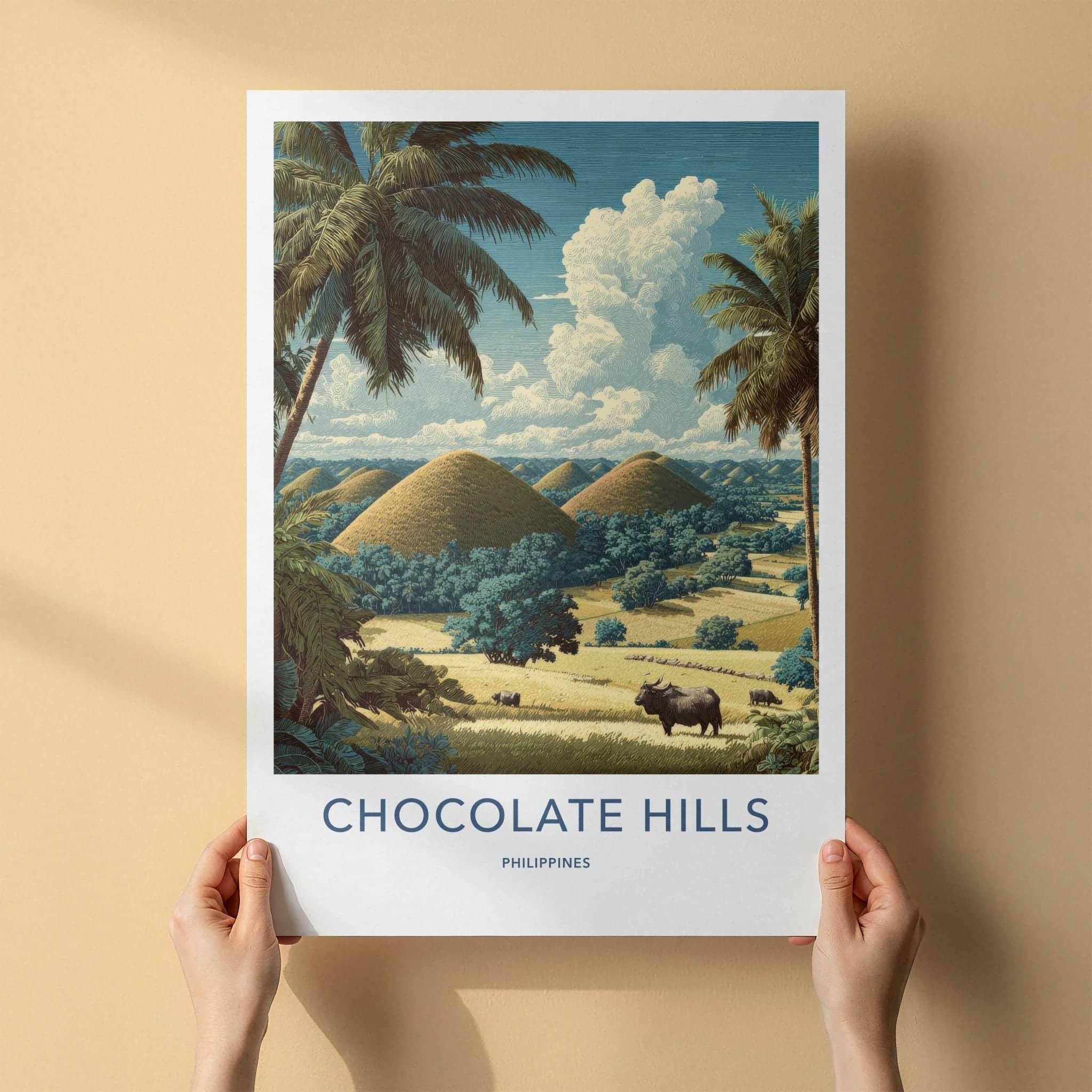Chocolate Hills Poster - Philippines Wall Art - Iconic hillscape Home Decor