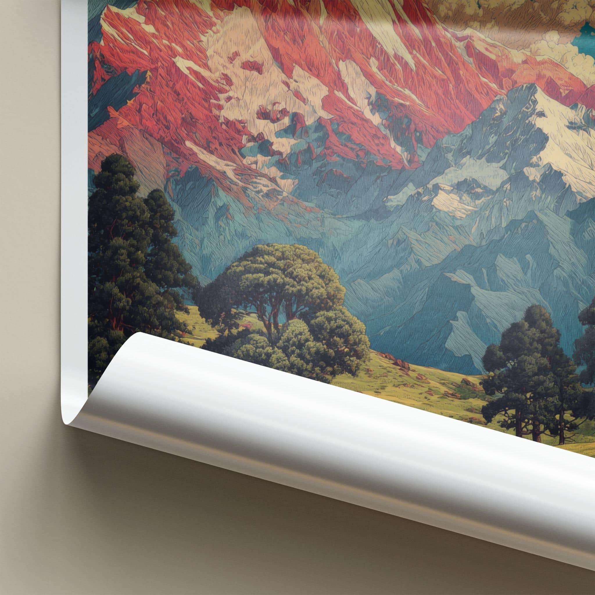 Chopta Valley Poster - India Travel Art - Uttarakhand Majestic Peaks Home Decor
