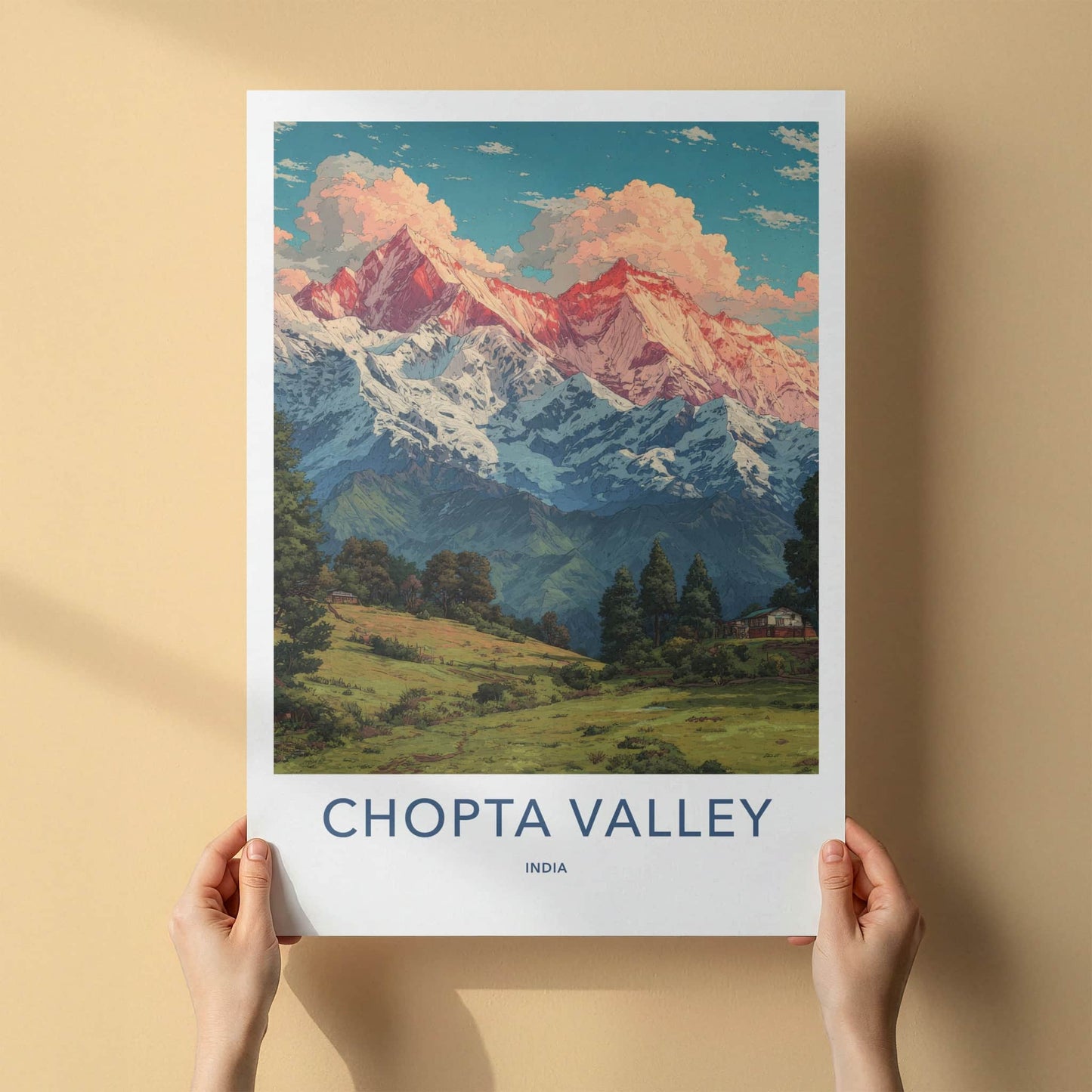 Chopta Valley Poster - India Uttarakhand Mountain Vista Home Decor