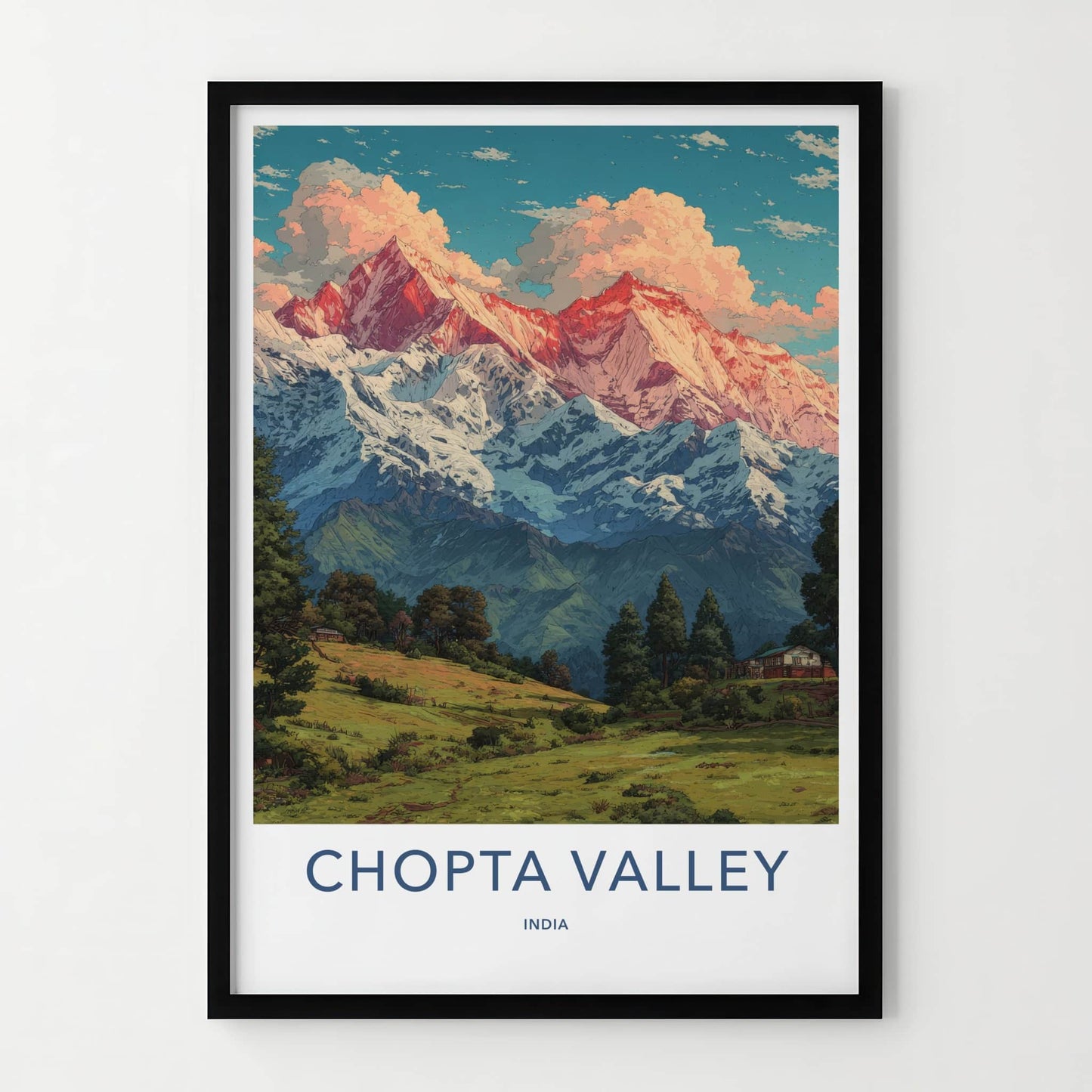 Chopta Valley Poster - India Uttarakhand Mountain Vista Home Decor