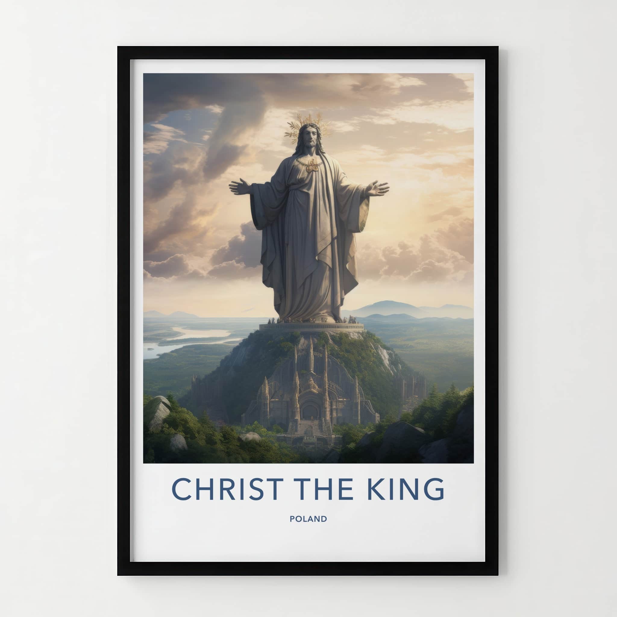 Christ the King Poster - Poland Wall Art - Majestic Christ Statue Home Decor