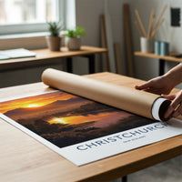 Christchurch Poster - New Zealand Travel Art - Golden River City Wall Decor