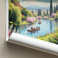 Christchurch Poster - New Zealand Travel Print - Punting Avon River Home Decor
