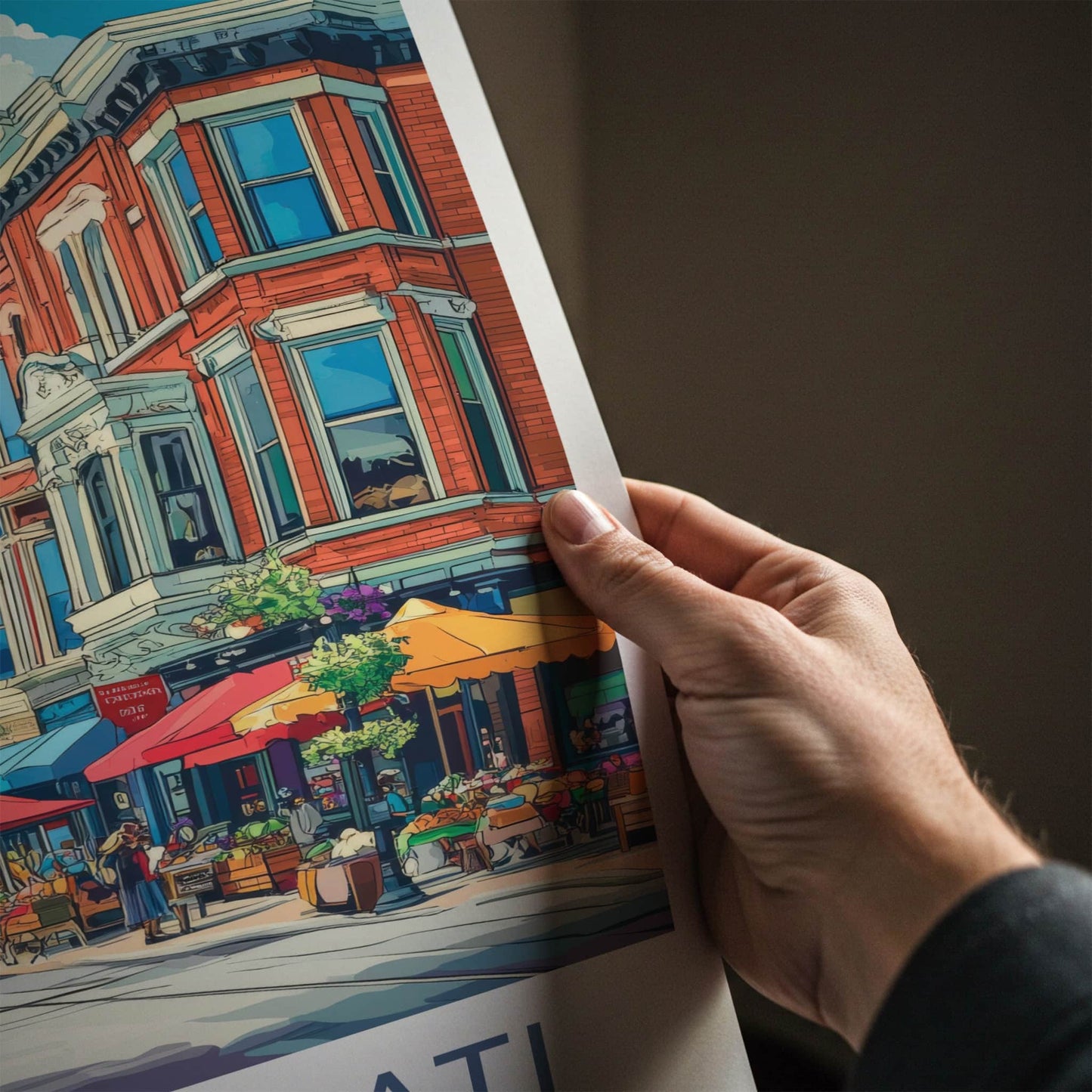 Cincinnati Poster - Ohio Travel Art - Lively City Street Home Decor