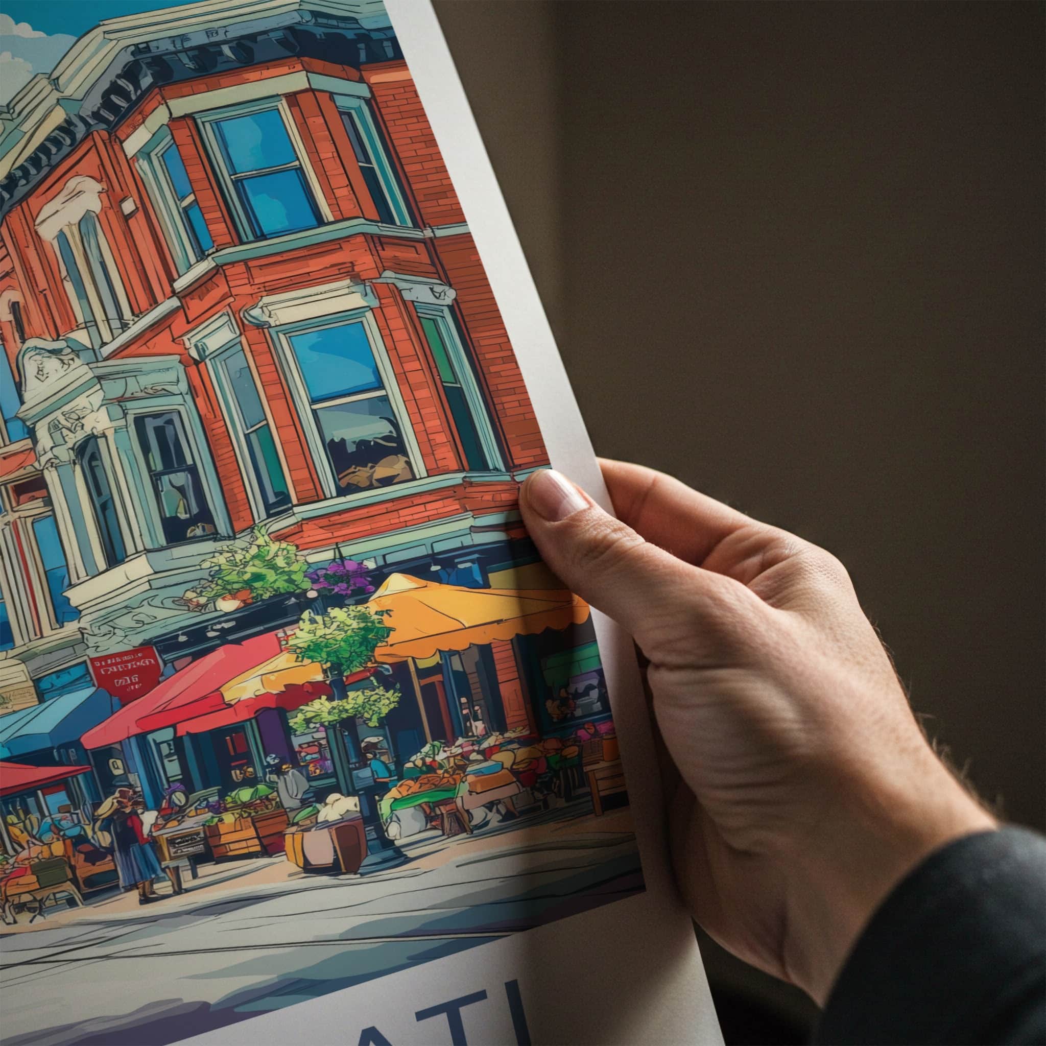 Cincinnati Poster - Ohio Travel Art - Lively City Street Home Decor