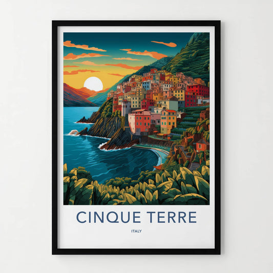 Cinque Terre Poster - Italy Travel Art - Colorful Cliffside Village Home Decor