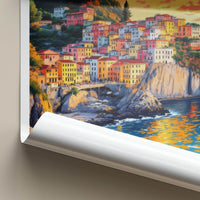 Cinque Terre Poster - Italy Travel Art - Vibrant Cliffside Village Home Decor