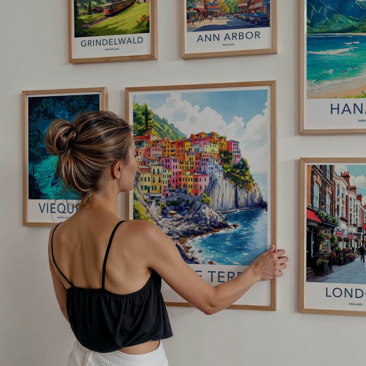 Cinque Terre Poster - Italy Travel Art - Vibrant Coastal Village Home Decor