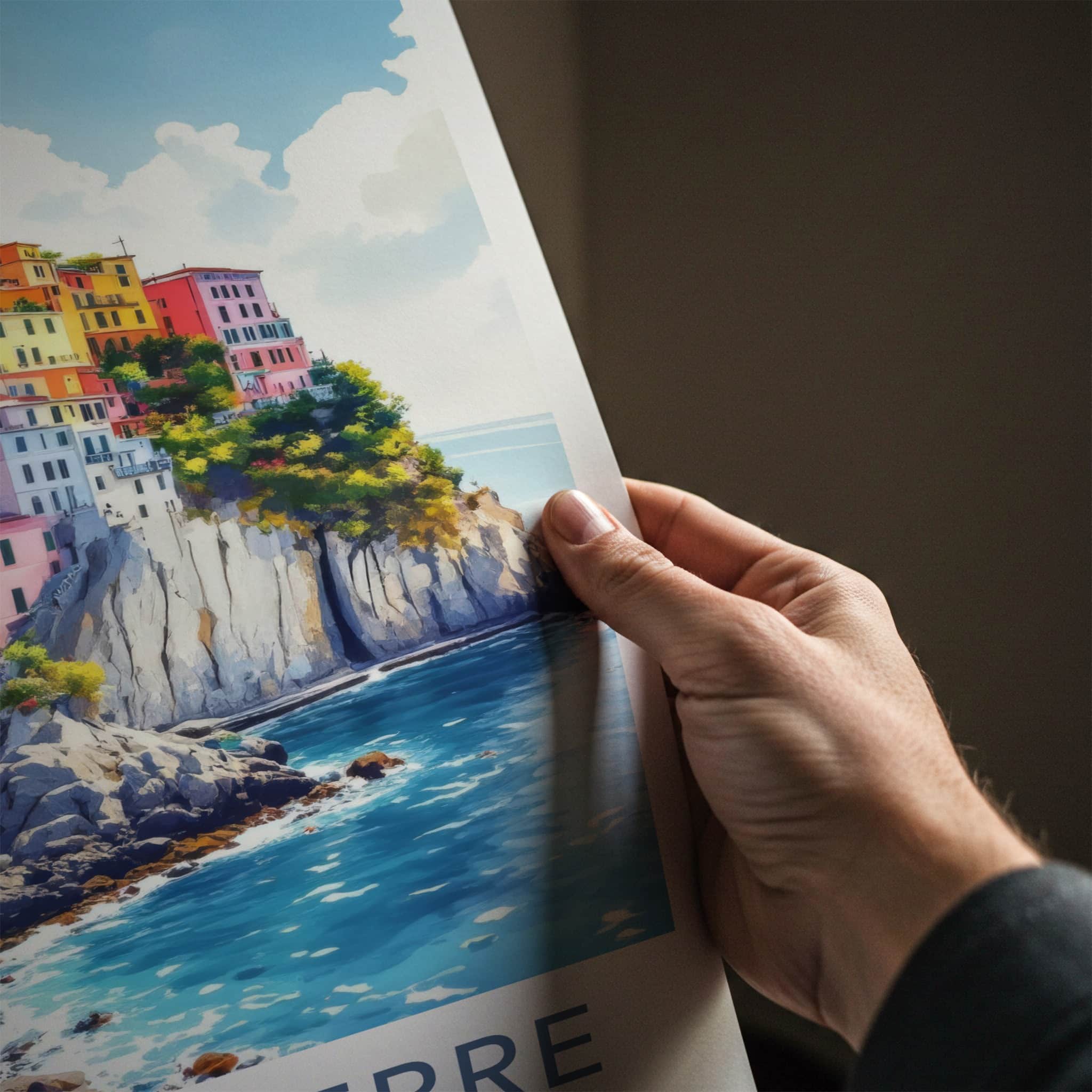 Cinque Terre Poster - Italy Travel Art - Vibrant Coastal Village Home Decor