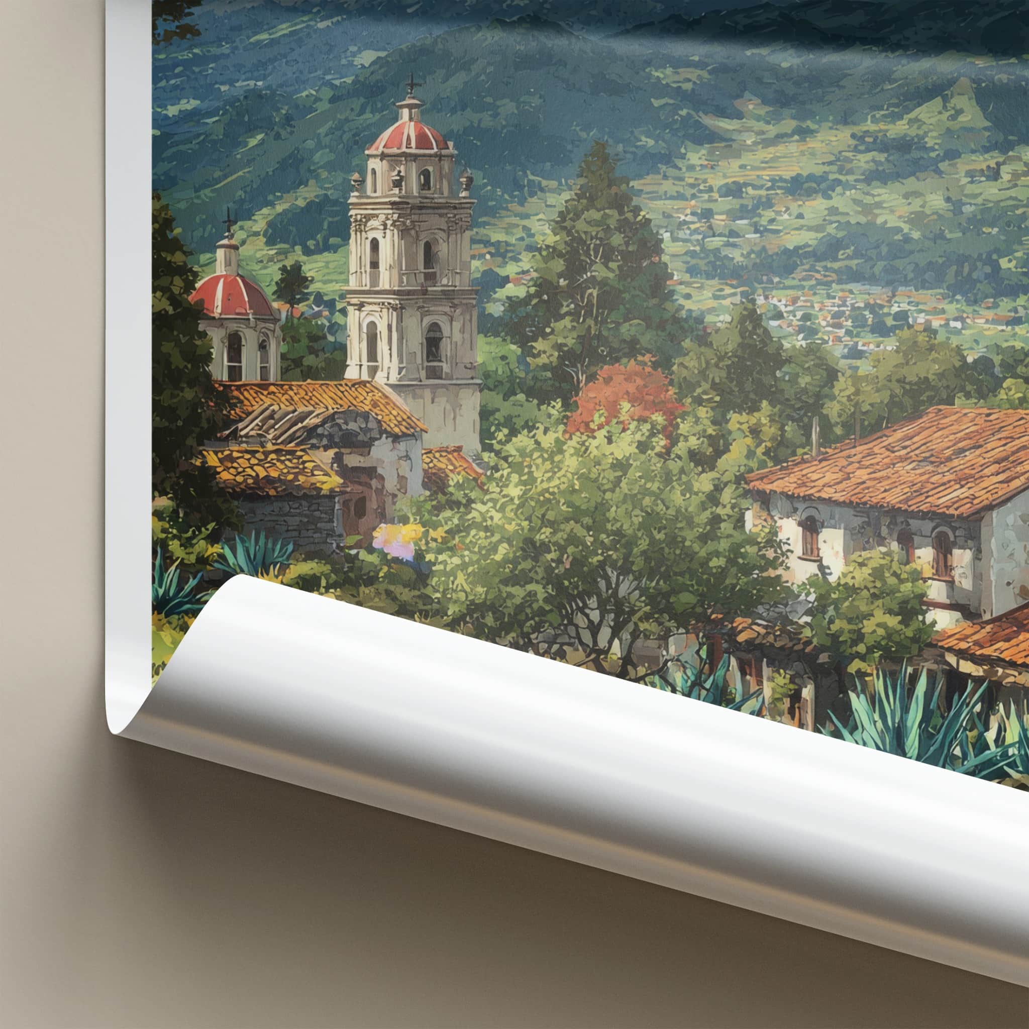 Citlaltepetl Poster - Mexico Travel Art - Snowy Mountain Village Home Decor