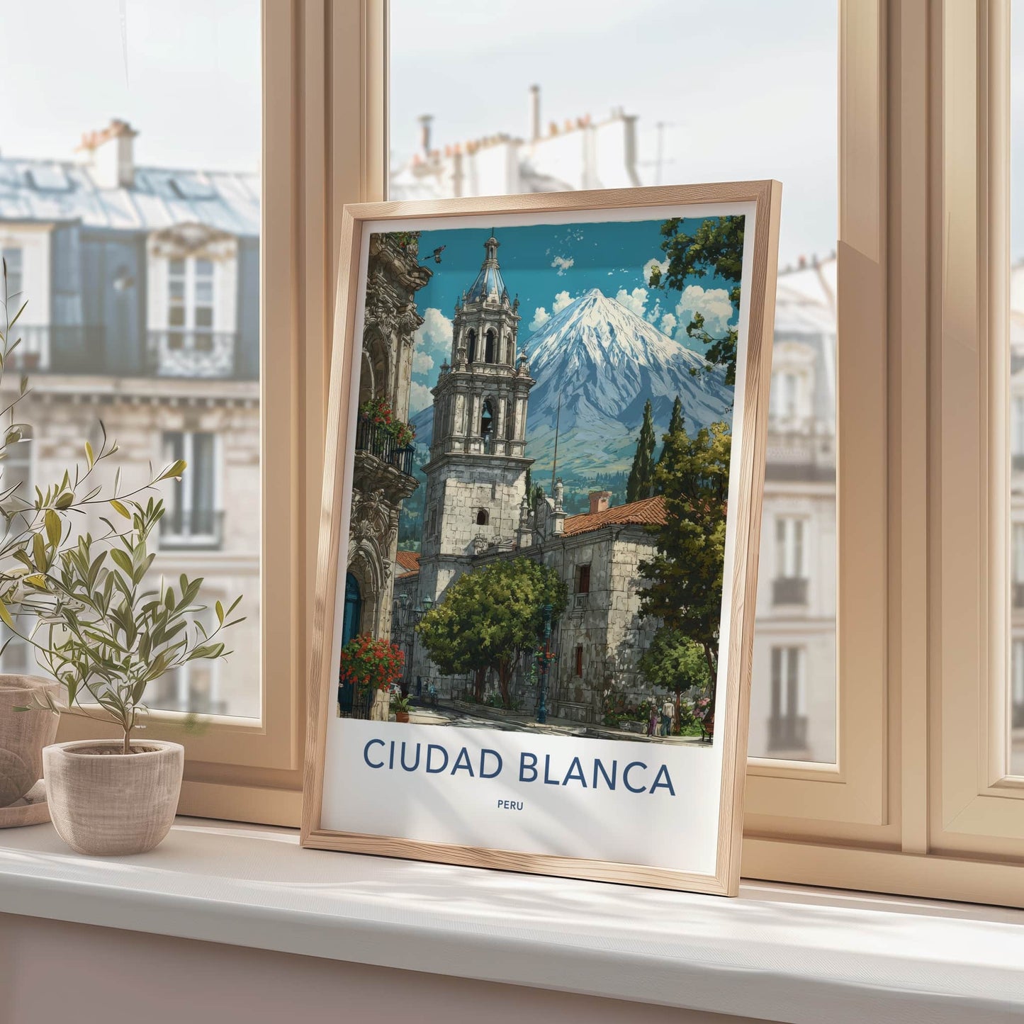 Ciudad Blanca Poster - Peru Bell Tower Mount Home Decor
