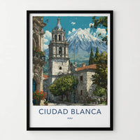Ciudad Blanca Poster - Peru Bell Tower Mount Home Decor