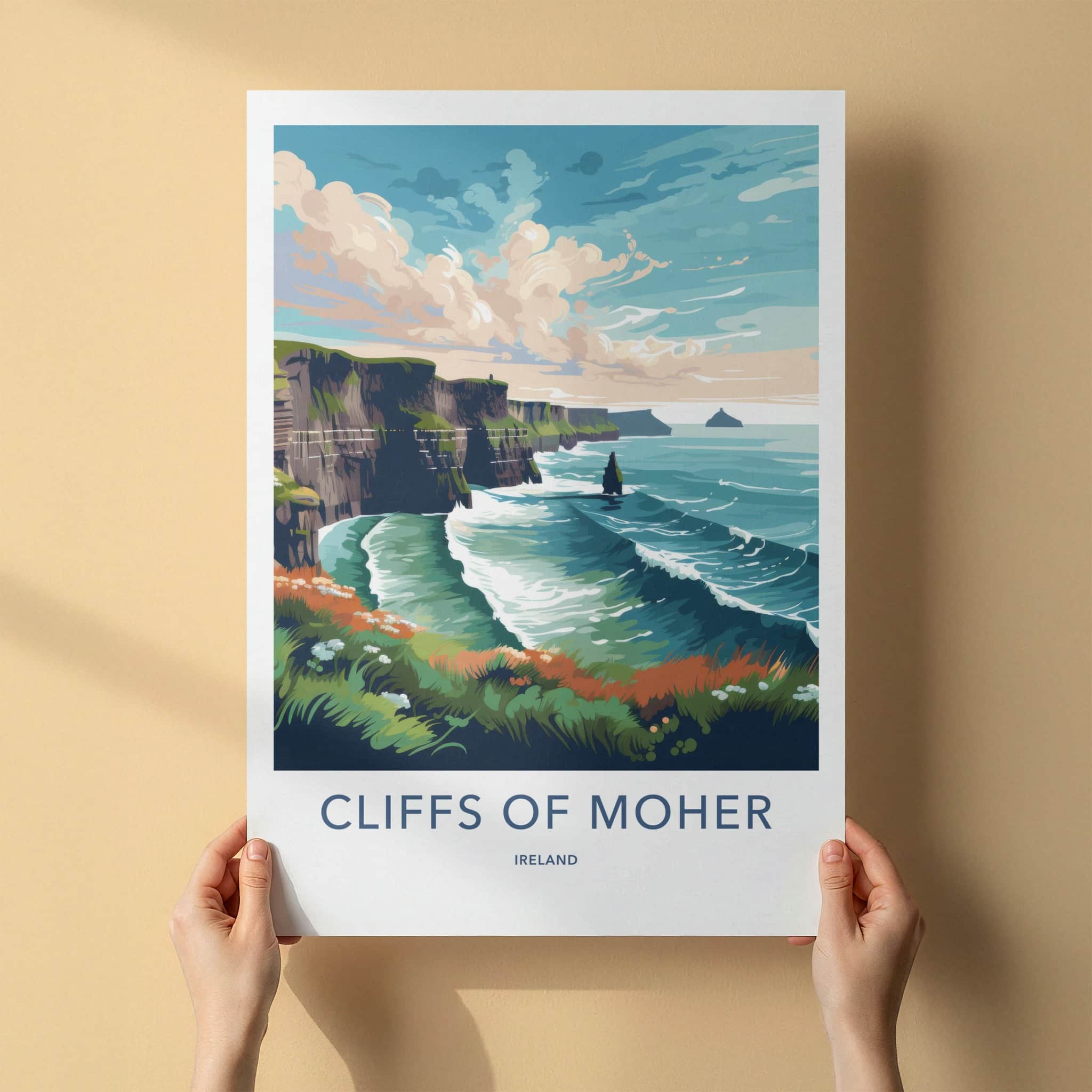 Cliffs Of Moher Poster - Ireland Framed Print - Dramatic Sea Cliffs Framed Decor